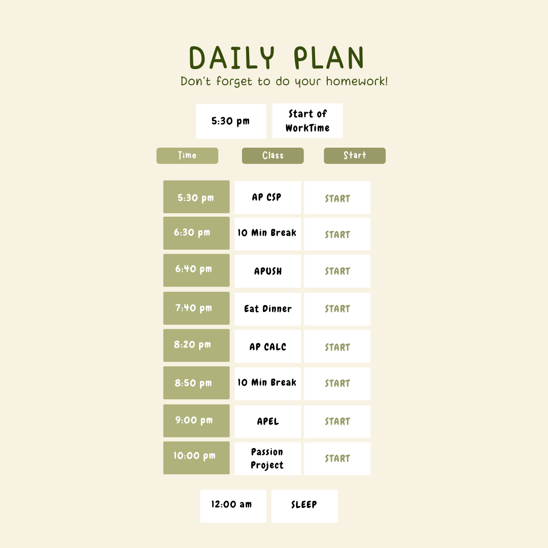 Daily plan